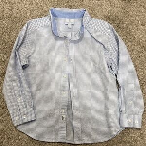 Little English Blue Gingham Boys Button down size 7. Like new